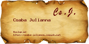 Csaba Julianna névjegykártya